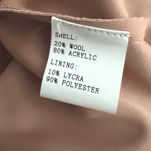 Luxe Boho Blush Cardigan Simply Couture Wool Blend Studded Knit Suede Pockets M - Picture 7 of 7